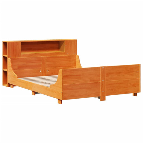 vidaXL Bed Frame without Mattress Wax Brown 160x200 cm Solid Wood Pine
