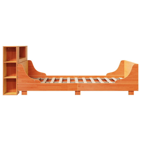 vidaXL Bed Frame without Mattress Wax Brown 160x200 cm Solid Wood Pine