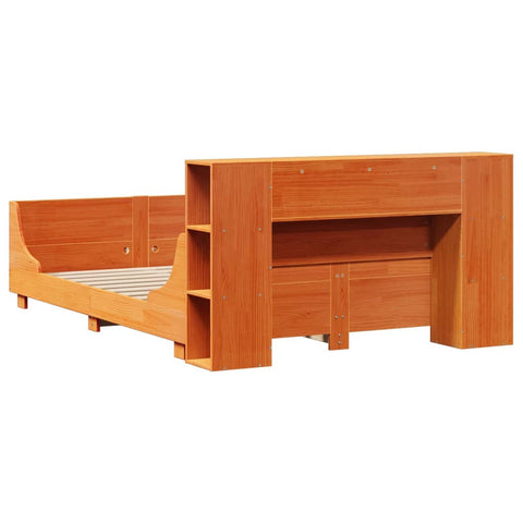 vidaXL Bed Frame without Mattress Wax Brown 160x200 cm Solid Wood Pine