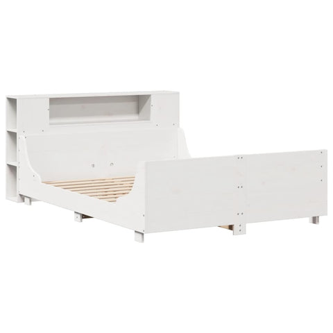 vidaXL Bed Frame without Mattress White 150x200 cm King Size Solid Wood Pine