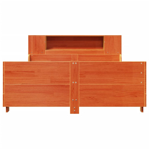 vidaXL Bed Frame without Mattress Wax Brown 150x200 cm King Size Solid Wood Pine