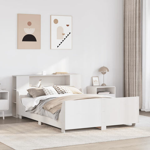 vidaXL Bed Frame without Mattress White 140x200 cm Solid Wood Pine