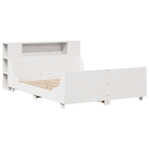 vidaXL Bed Frame without Mattress White 135x190 cm Double Solid Wood Pine
