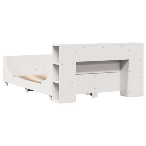 vidaXL Bed Frame without Mattress White 135x190 cm Double Solid Wood Pine