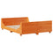 vidaXL Bed Frame without Mattress Wax Brown 135x190 cm Double Solid Wood Pine