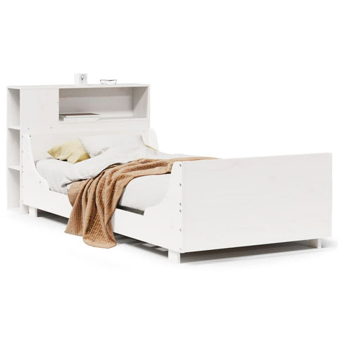 vidaXL Bed Frame without Mattress White 100x200 cm Solid Wood Pine