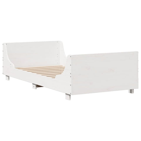 vidaXL Bed Frame without Mattress White 100x200 cm Solid Wood Pine