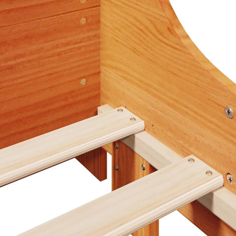 vidaXL Bed Frame without Mattress Wax Brown 100x200 cm Solid Wood Pine