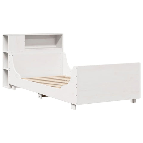 vidaXL Bed Frame without Mattress White 75x190 cm Small Single Solid Wood Pine