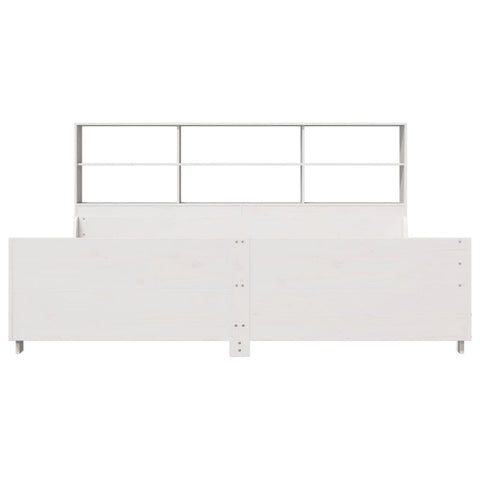 vidaXL Bookcase Bed without Mattress White 200x200 cm Solid Wood