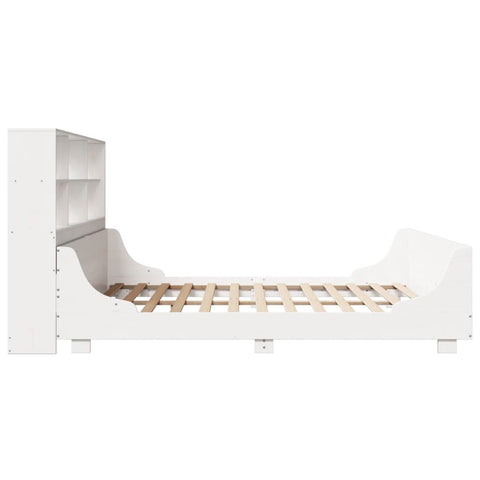 vidaXL Bookcase Bed without Mattress White 200x200 cm Solid Wood