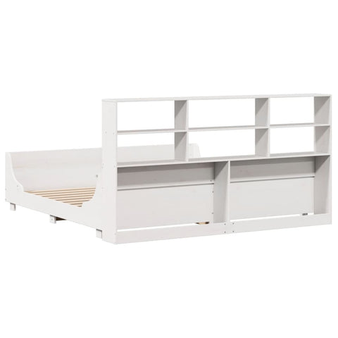 vidaXL Bookcase Bed without Mattress White 200x200 cm Solid Wood