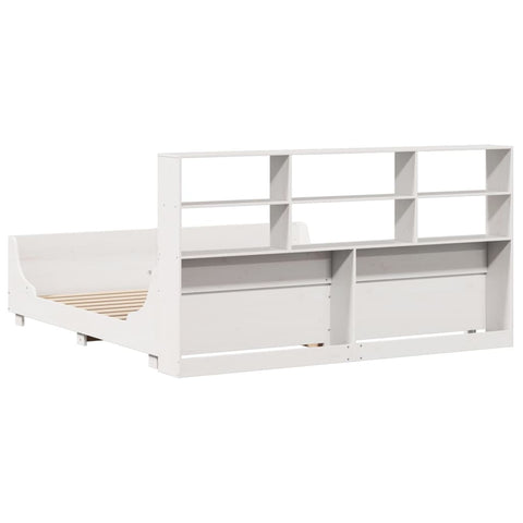 vidaXL Bookcase Bed without Mattress White 180x200 cm Super King Solid Wood