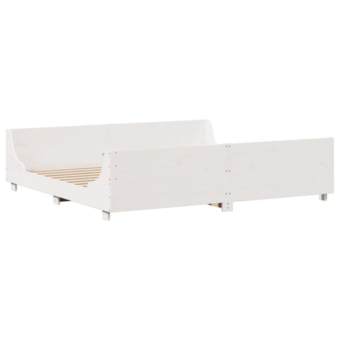 vidaXL Bookcase Bed without Mattress White 180x200 cm Super King Solid Wood