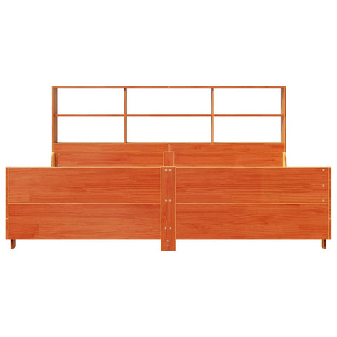 vidaXL Bookcase Bed without Mattress Wax Brown 180x200 cm Super King Solid Wood