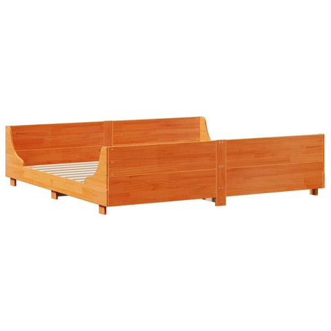vidaXL Bookcase Bed without Mattress Wax Brown 180x200 cm Super King Solid Wood