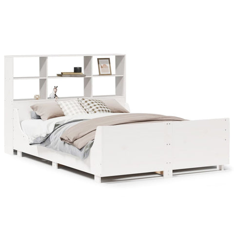 vidaXL Bookcase Bed without Mattress White 160x200 cm Solid Wood