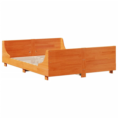 vidaXL Bookcase Bed without Mattress Wax Brown 160x200 cm Solid Wood