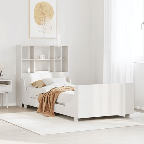 vidaXL Bookcase Bed without Mattress White 90x200 cm Solid Wood