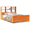 vidaXL Bookcase Bed without Mattress Wax Brown 135x190 cm Double Solid Wood