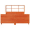vidaXL Bookcase Bed without Mattress Wax Brown 135x190 cm Double Solid Wood