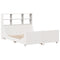 vidaXL Bookcase Bed without Mattress White 120x190 cm Small Double Solid Wood