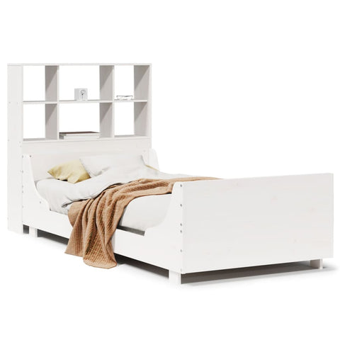 vidaXL Bookcase Bed without Mattress White 90x190 cm Single Solid Wood