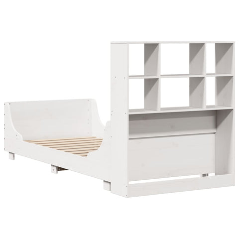 vidaXL Bookcase Bed without Mattress White 90x190 cm Single Solid Wood