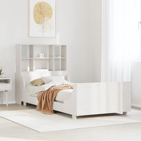 vidaXL Bookcase Bed without Mattress White 90x190 cm Single Solid Wood