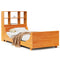 vidaXL Bookcase Bed without Mattress Wax Brown 90x190 cm Single Solid Wood