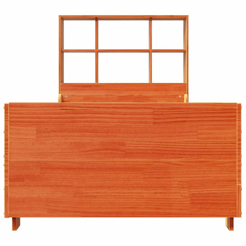 vidaXL Bookcase Bed without Mattress Wax Brown 90x190 cm Single Solid Wood