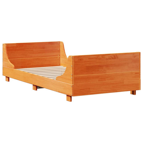 vidaXL Bookcase Bed without Mattress Wax Brown 90x190 cm Single Solid Wood