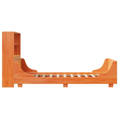 vidaXL Bookcase Bed without Mattress Wax Brown 90x190 cm Single Solid Wood