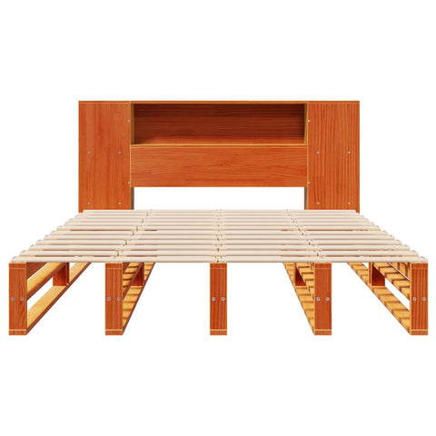 vidaXL Bookcase Bed without Mattress Wax Brown 120x200 cm Solid Wood