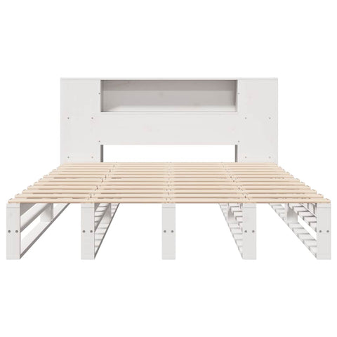 vidaXL Bookcase Bed without Mattress White 150x200 cm King Size Solid Wood