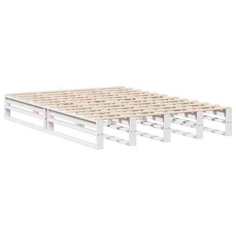 vidaXL Bookcase Bed without Mattress White 150x200 cm King Size Solid Wood