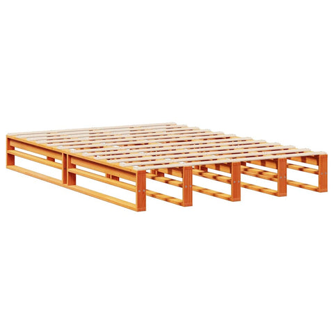 vidaXL Bookcase Bed without Mattress Wax Brown 150x200 cm King Size Solid Wood