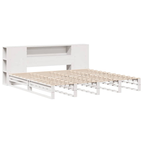 vidaXL Bookcase Bed without Mattress White 180x200 cm Super King Solid Wood