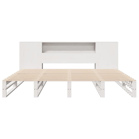 vidaXL Bookcase Bed without Mattress White 180x200 cm Super King Solid Wood