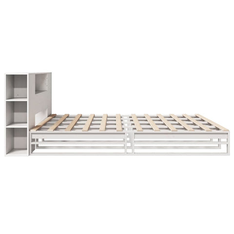 vidaXL Bookcase Bed without Mattress White 180x200 cm Super King Solid Wood