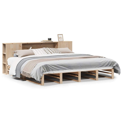 vidaXL Bookcase Bed without Mattress 200x200 cm Solid Wood