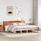 vidaXL Bookcase Bed without Mattress Wax Brown 200x200 cm Solid Wood