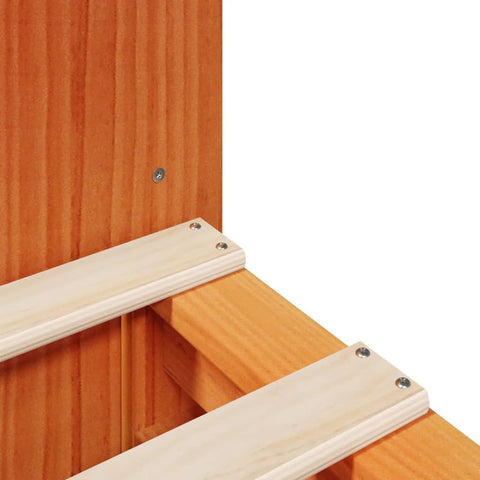 vidaXL Bookcase Bed without Mattress Wax Brown 135x190 cm Double Solid Wood