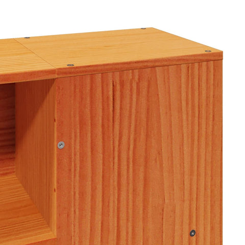 vidaXL Bookcase Bed without Mattress Wax Brown 135x190 cm Double Solid Wood