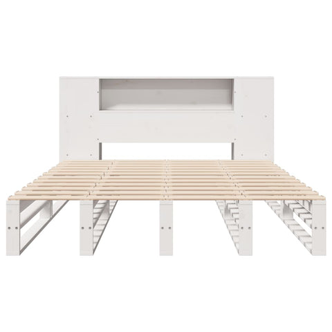 vidaXL Bookcase Bed without Mattress White 140x190 cm Solid Wood