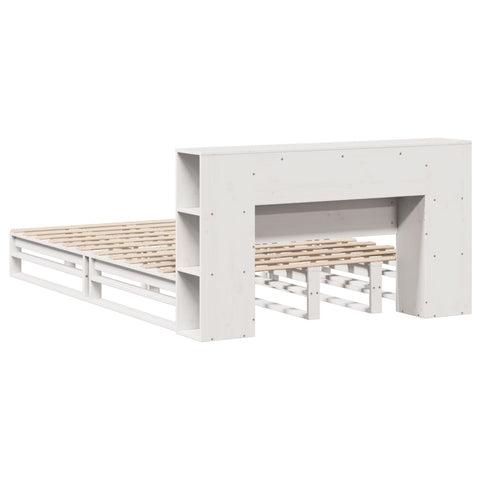 vidaXL Bookcase Bed without Mattress White 140x190 cm Solid Wood