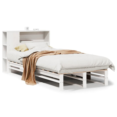 vidaXL Bookcase Bed without Mattress White 90x200 cm Solid Wood