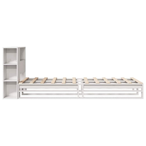 vidaXL Bookcase Bed without Mattress White 90x200 cm Solid Wood