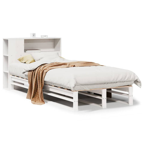 vidaXL Bookcase Bed without Mattress White 100x200 cm Solid Wood