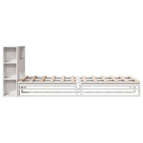 vidaXL Bookcase Bed without Mattress White 100x200 cm Solid Wood